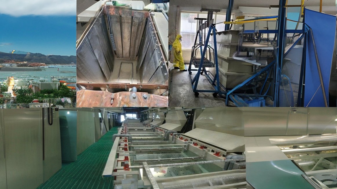 ELECTROPLATING TANK, ELECTRODE TANK, AND ACID TANK CLEANING